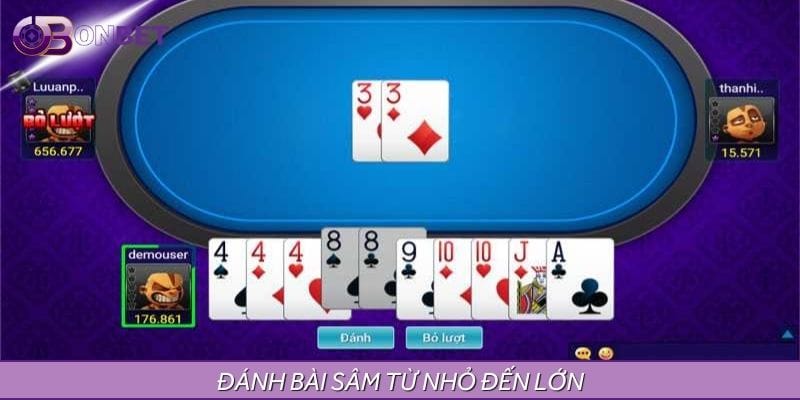 Đánh sâm lốc ONBET theo thứ tự bài nhỏ đến lớn Đánh sâm lốc ONBET theo thứ tự bài nhỏ đến lớn